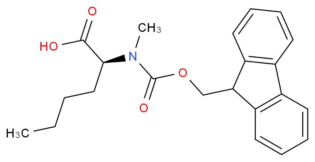 (2S)-2-{[(9H-fluoren-9-ylmethoxy)carbonyl](methyl)amino}hexanoic acid_分子结构_CAS_112883-42-8