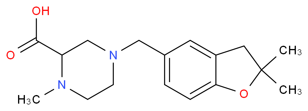 4-[(2,2-dimethyl-2,3-dihydro-1-benzofuran-5-yl)methyl]-1-methylpiperazine-2-carboxylic acid_分子结构_CAS_)