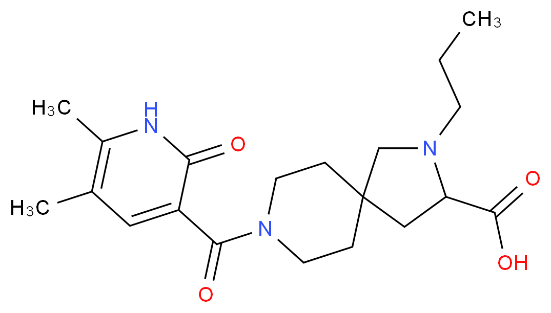8-[(5,6-dimethyl-2-oxo-1,2-dihydro-3-pyridinyl)carbonyl]-2-propyl-2,8-diazaspiro[4.5]decane-3-carboxylic acid_分子结构_CAS_)