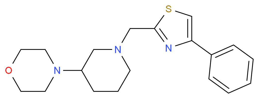 4-{1-[(4-phenyl-1,3-thiazol-2-yl)methyl]-3-piperidinyl}morpholine_分子结构_CAS_)