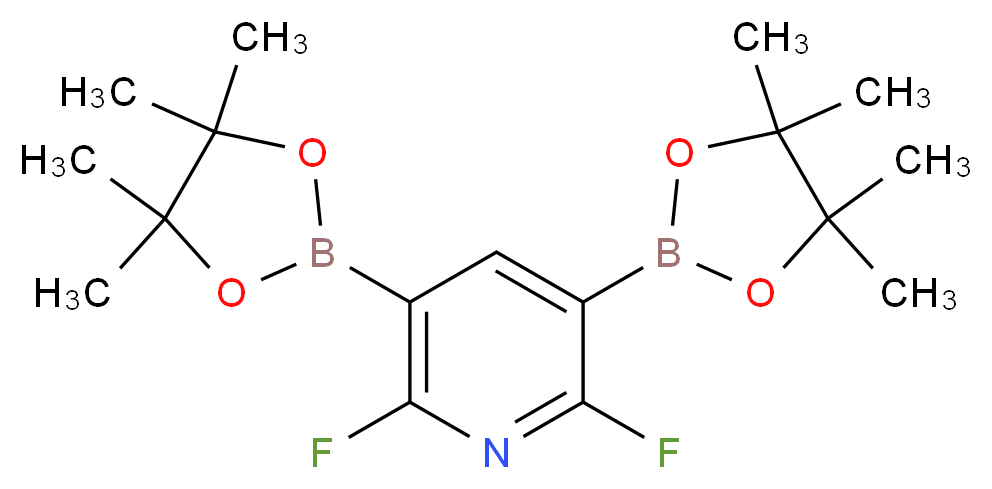 2,6-difluoro-3,5-bis(tetramethyl-1,3,2-dioxaborolan-2-yl)pyridine_分子结构_CAS_1218789-90-2