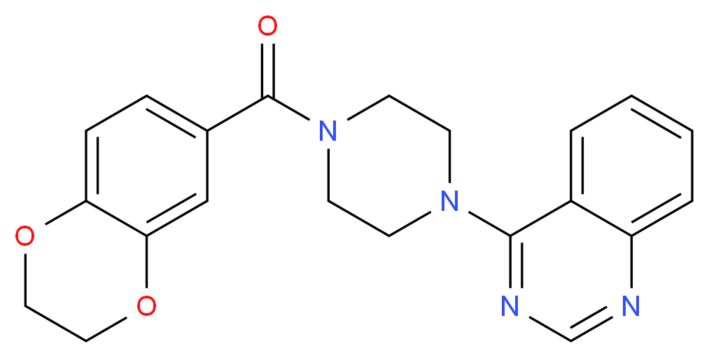 4-[4-(2,3-dihydro-1,4-benzodioxin-6-ylcarbonyl)-1-piperazinyl]quinazoline_分子结构_CAS_)