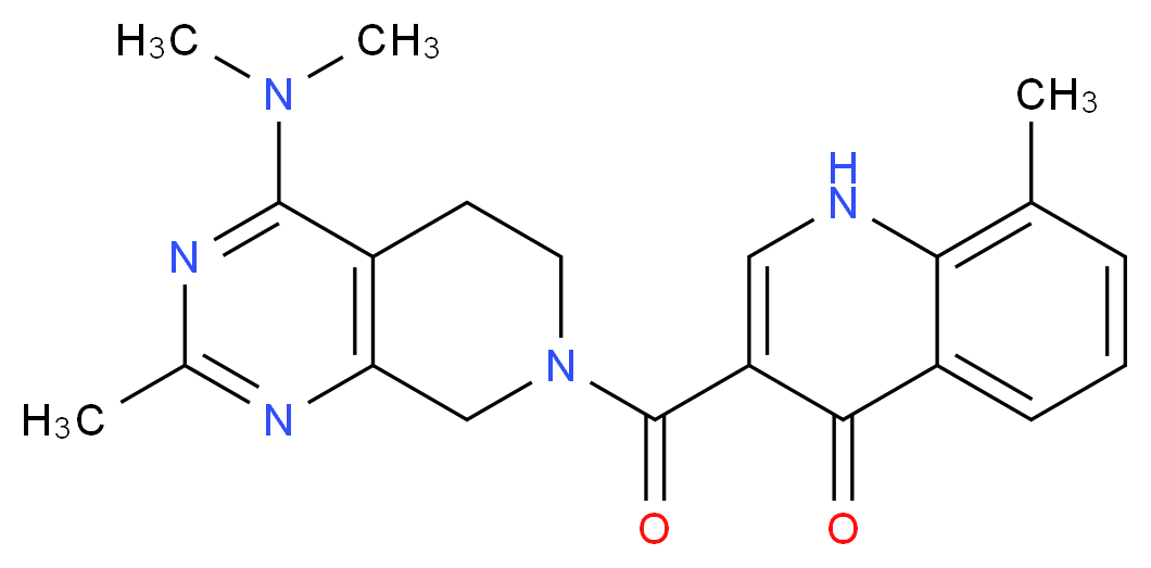 3-{[4-(dimethylamino)-2-methyl-5,8-dihydropyrido[3,4-d]pyrimidin-7(6H)-yl]carbonyl}-8-methylquinolin-4(1H)-one_分子结构_CAS_)