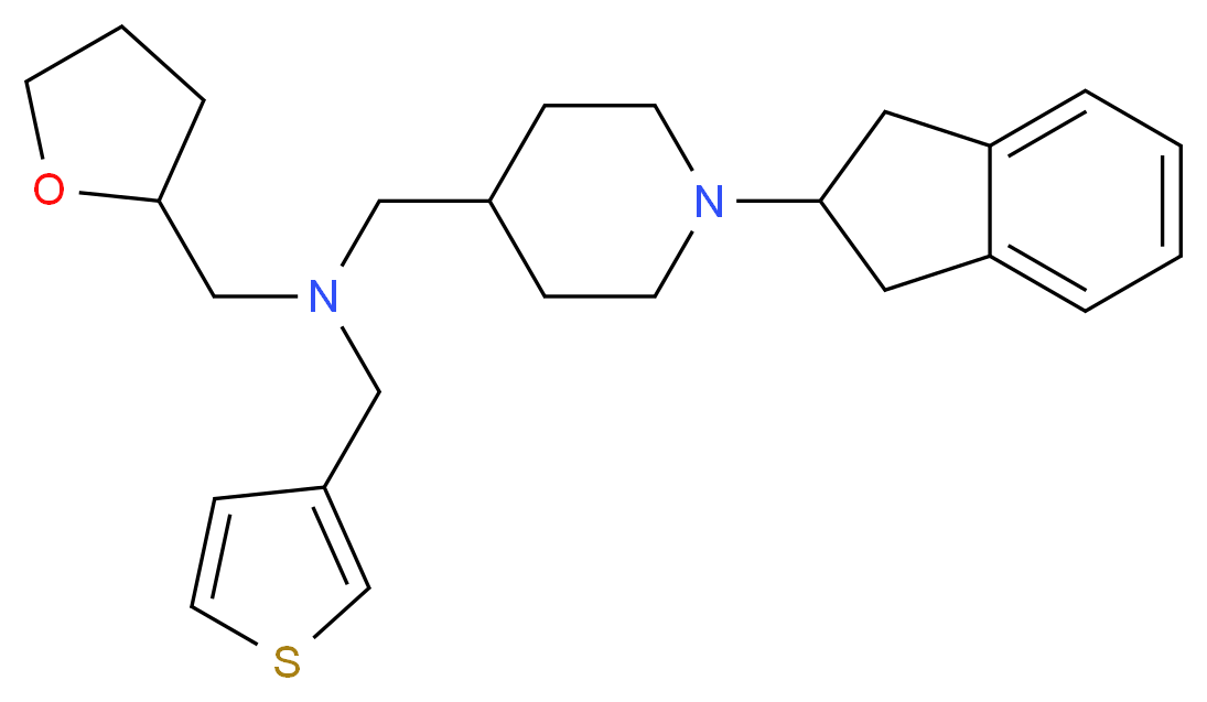 1-[1-(2,3-dihydro-1H-inden-2-yl)-4-piperidinyl]-N-(tetrahydro-2-furanylmethyl)-N-(3-thienylmethyl)methanamine_分子结构_CAS_)