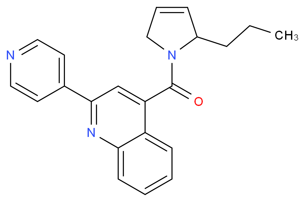 4-[(2-propyl-2,5-dihydro-1H-pyrrol-1-yl)carbonyl]-2-(4-pyridinyl)quinoline_分子结构_CAS_)