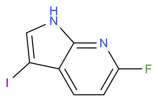 6-fluoro-3-iodo-1H-pyrrolo[2,3-b]pyridine_分子结构_CAS_1190319-92-6