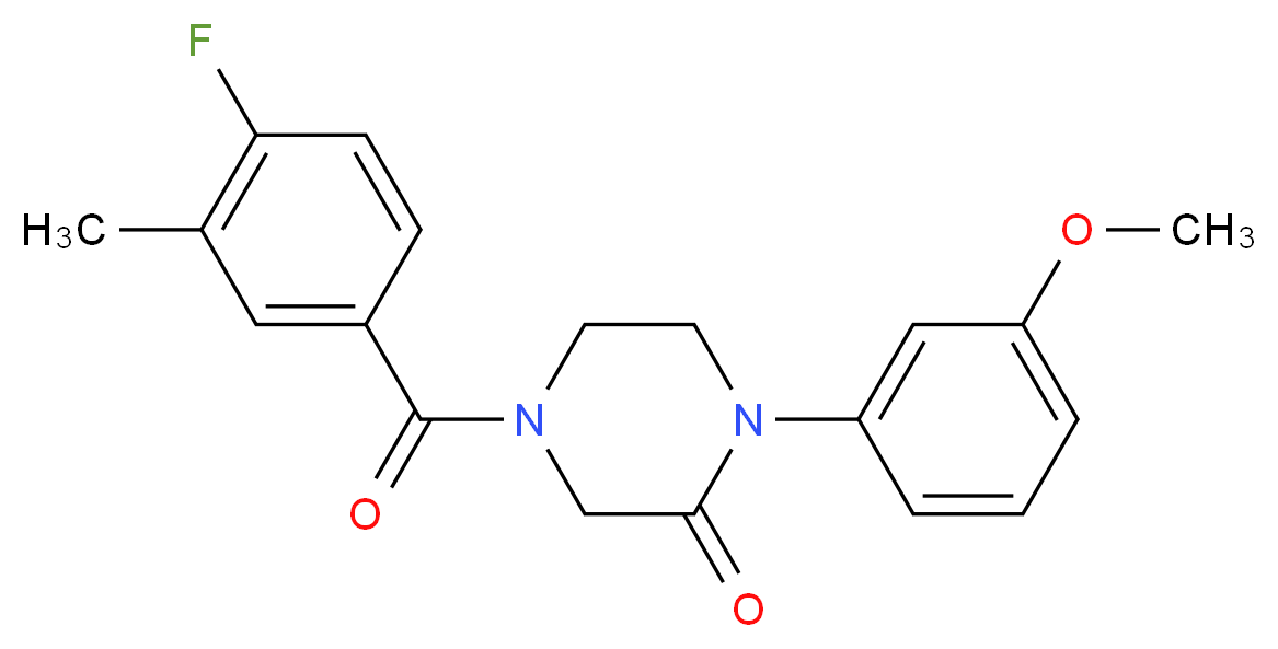 4-(4-fluoro-3-methylbenzoyl)-1-(3-methoxyphenyl)-2-piperazinone_分子结构_CAS_)