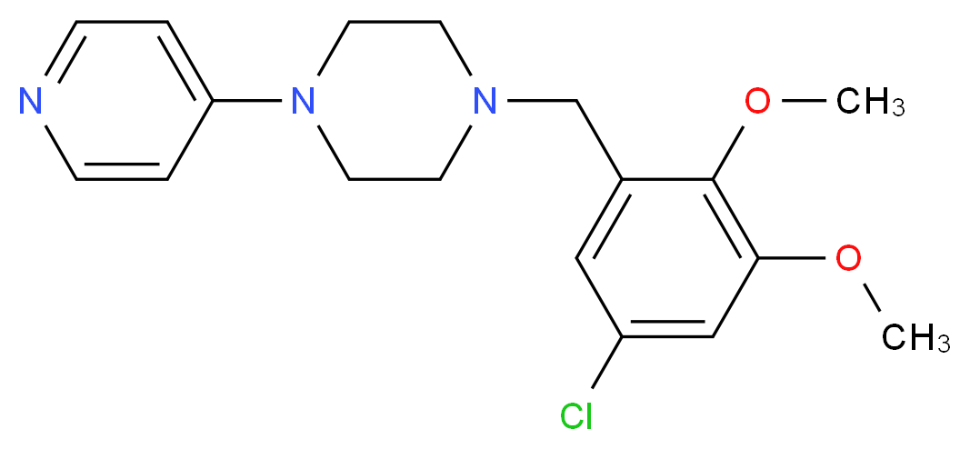 1-(5-chloro-2,3-dimethoxybenzyl)-4-pyridin-4-ylpiperazine_分子结构_CAS_)