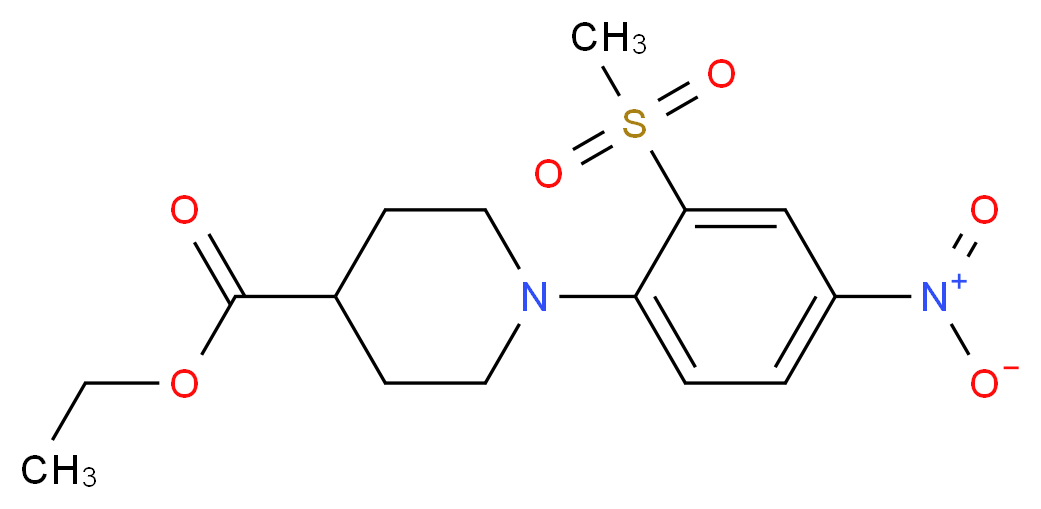 ethyl 1-(2-methanesulfonyl-4-nitrophenyl)piperidine-4-carboxylate_分子结构_CAS_951625-05-1
