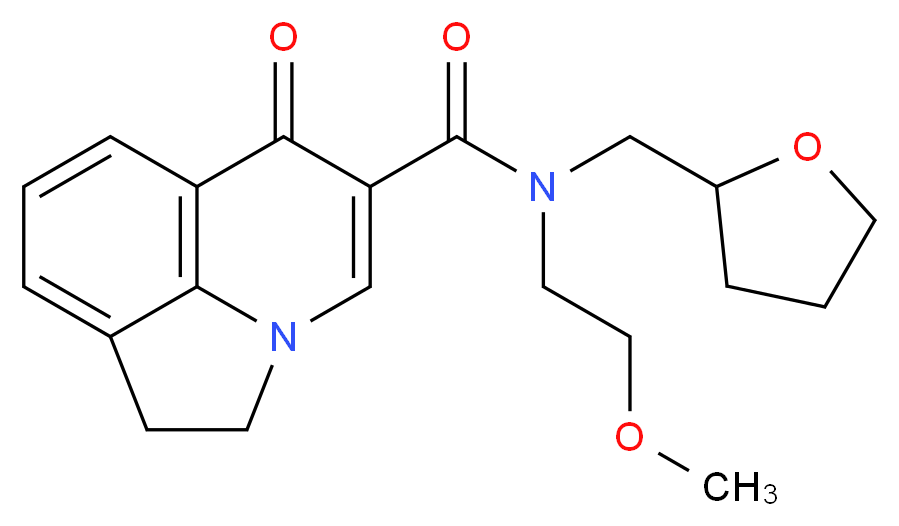 N-(2-methoxyethyl)-6-oxo-N-(tetrahydrofuran-2-ylmethyl)-1,2-dihydro-6H-pyrrolo[3,2,1-ij]quinoline-5-carboxamide_分子结构_CAS_)