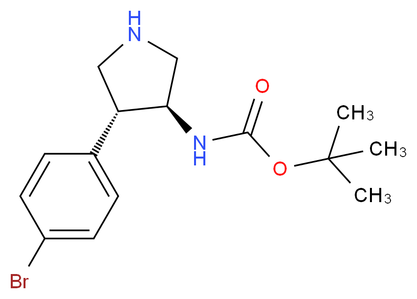 tert-butyl (3S,4R)-4-(4-bromophenyl)pyrrolidin-3-ylcarbamate_分子结构_CAS_1260608-45-4)