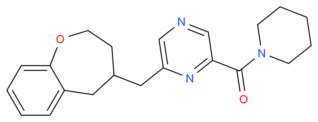 2-(piperidin-1-ylcarbonyl)-6-(2,3,4,5-tetrahydro-1-benzoxepin-4-ylmethyl)pyrazine_分子结构_CAS_)