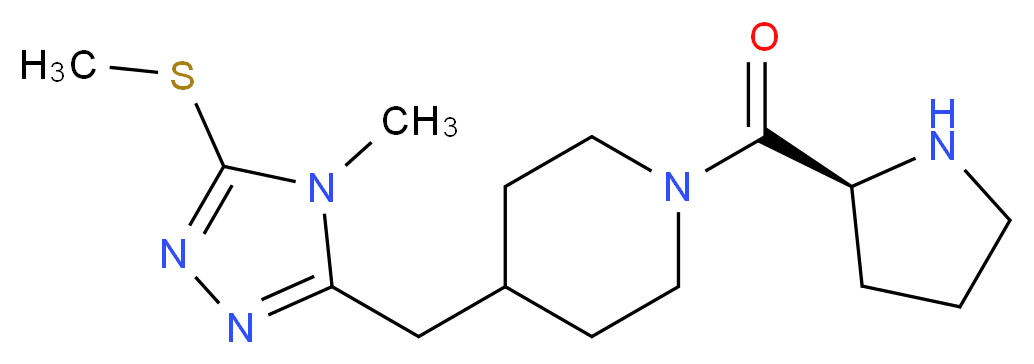 4-{[4-methyl-5-(methylthio)-4H-1,2,4-triazol-3-yl]methyl}-1-[(2S)-pyrrolidin-2-ylcarbonyl]piperidine_分子结构_CAS_)