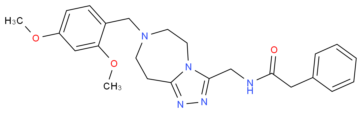 N-{[7-(2,4-dimethoxybenzyl)-6,7,8,9-tetrahydro-5H-[1,2,4]triazolo[4,3-d][1,4]diazepin-3-yl]methyl}-2-phenylacetamide_分子结构_CAS_)