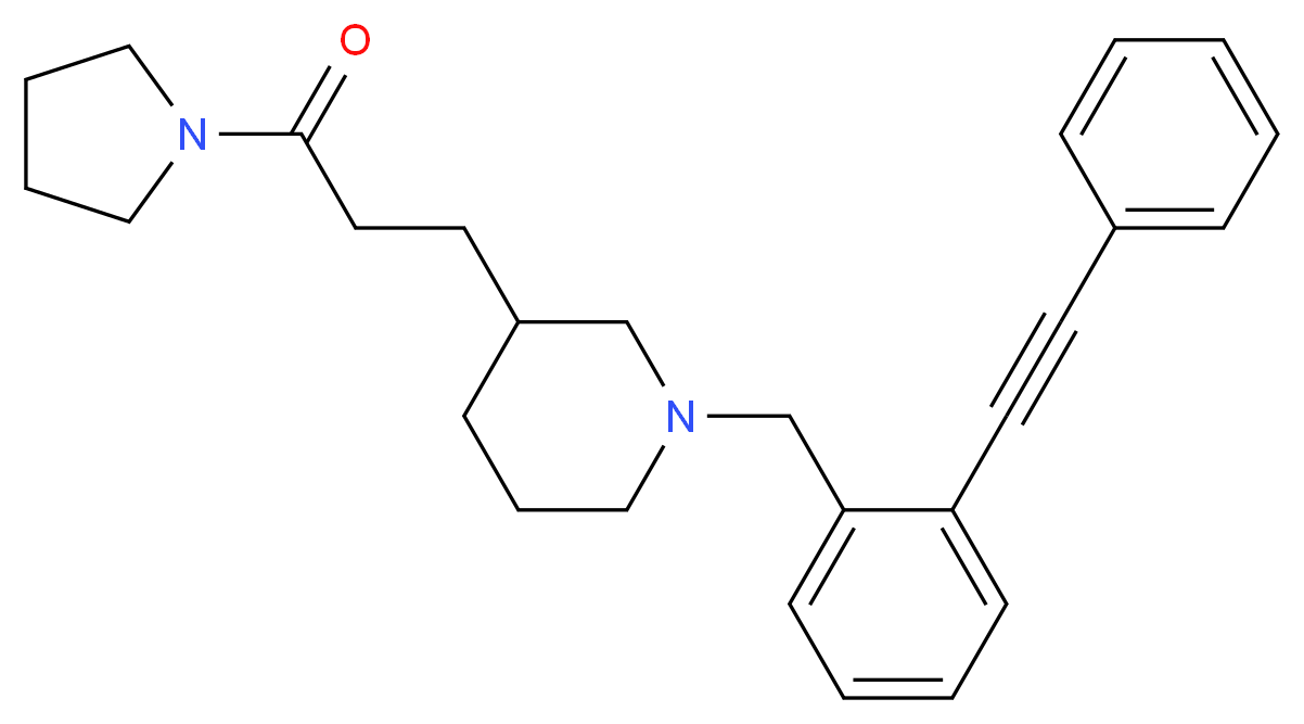 3-[3-oxo-3-(1-pyrrolidinyl)propyl]-1-[2-(phenylethynyl)benzyl]piperidine_分子结构_CAS_)