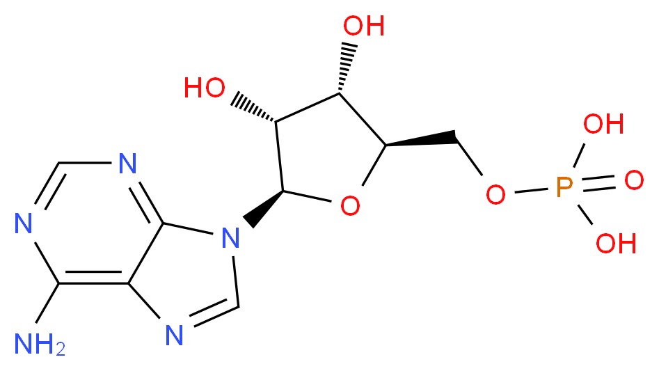 {[(2R,3S,4R,5R)-5-(6-amino-9H-purin-9-yl)-3,4-dihydroxyoxolan-2-yl]methoxy}phosphonic acid_分子结构_CAS_61-19-8