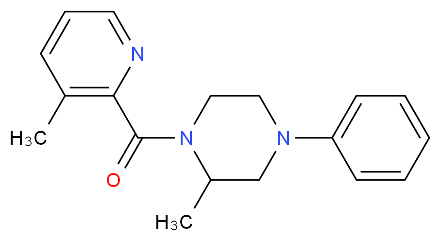 2-methyl-1-[(3-methyl-2-pyridinyl)carbonyl]-4-phenylpiperazine_分子结构_CAS_)
