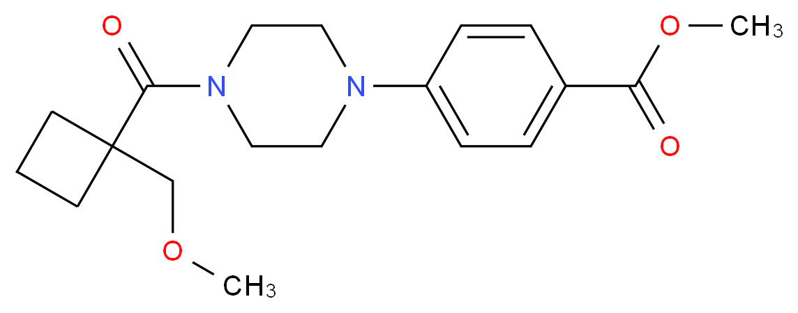 methyl 4-(4-{[1-(methoxymethyl)cyclobutyl]carbonyl}-1-piperazinyl)benzoate_分子结构_CAS_)