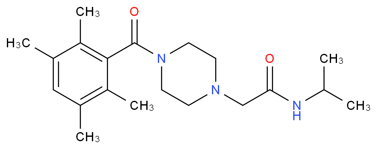 N-isopropyl-2-[4-(2,3,5,6-tetramethylbenzoyl)piperazin-1-yl]acetamide_分子结构_CAS_)