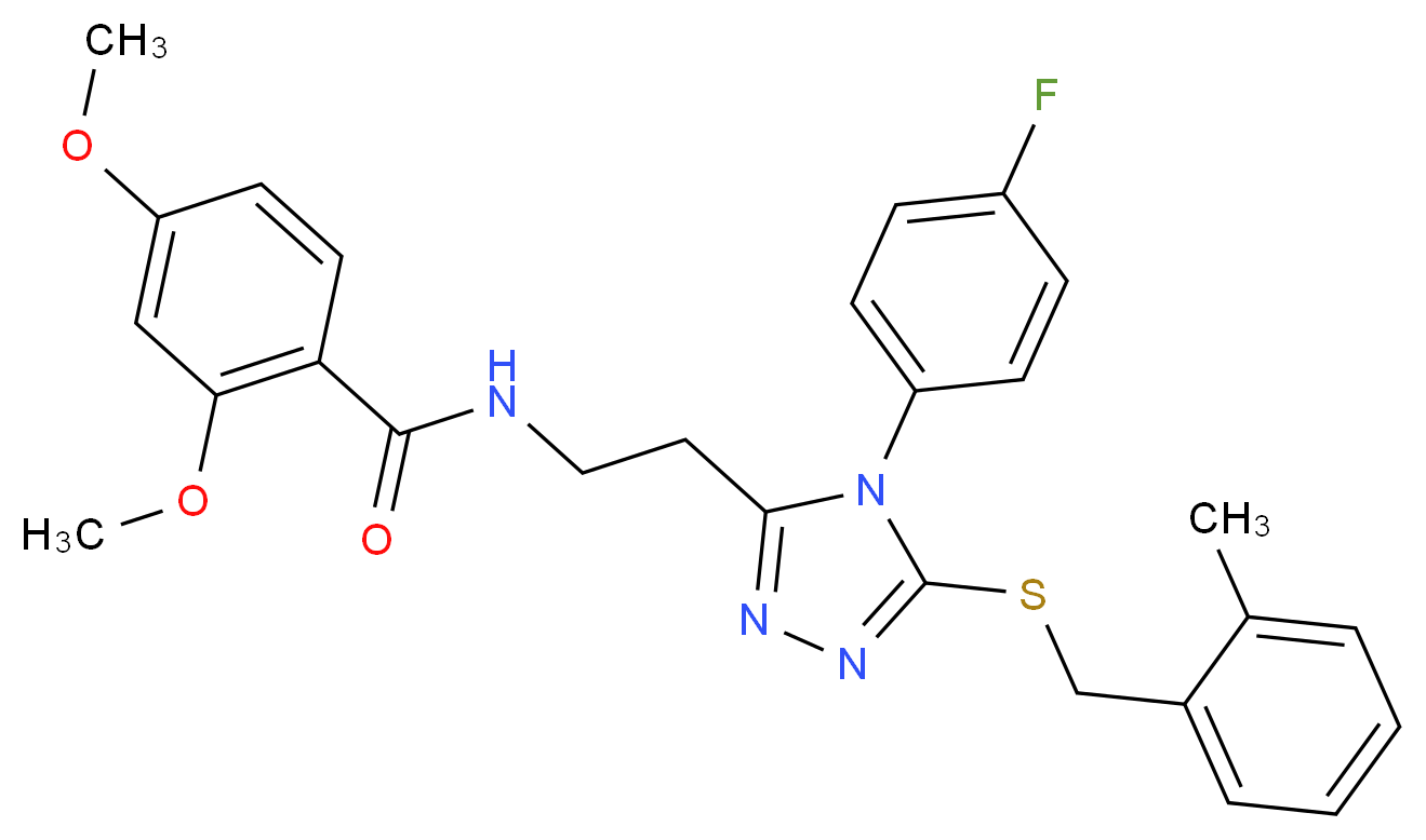 N-(2-{4-(4-fluorophenyl)-5-[(2-methylbenzyl)thio]-4H-1,2,4-triazol-3-yl}ethyl)-2,4-dimethoxybenzamide_分子结构_CAS_)