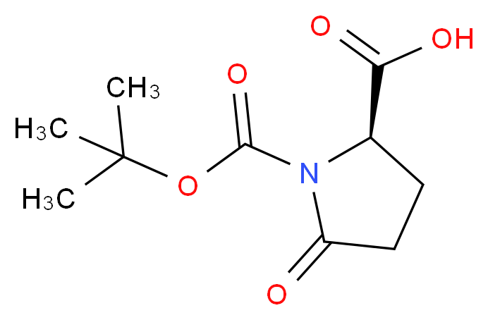 (2R)-1-[(tert-butoxy)carbonyl]-5-oxopyrrolidine-2-carboxylic acid_分子结构_CAS_160347-90-0