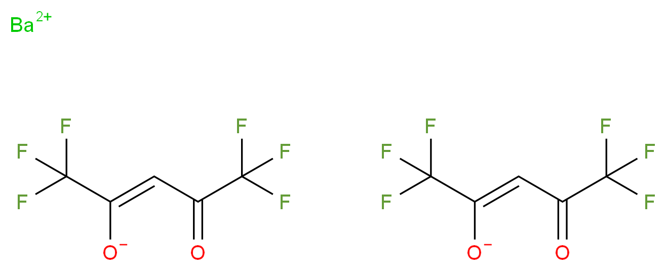 barium(2+) ion bis((2Z)-1,1,1,5,5,5-hexafluoro-4-oxopent-2-en-2-olate)_分子结构_CAS_118131-57-0