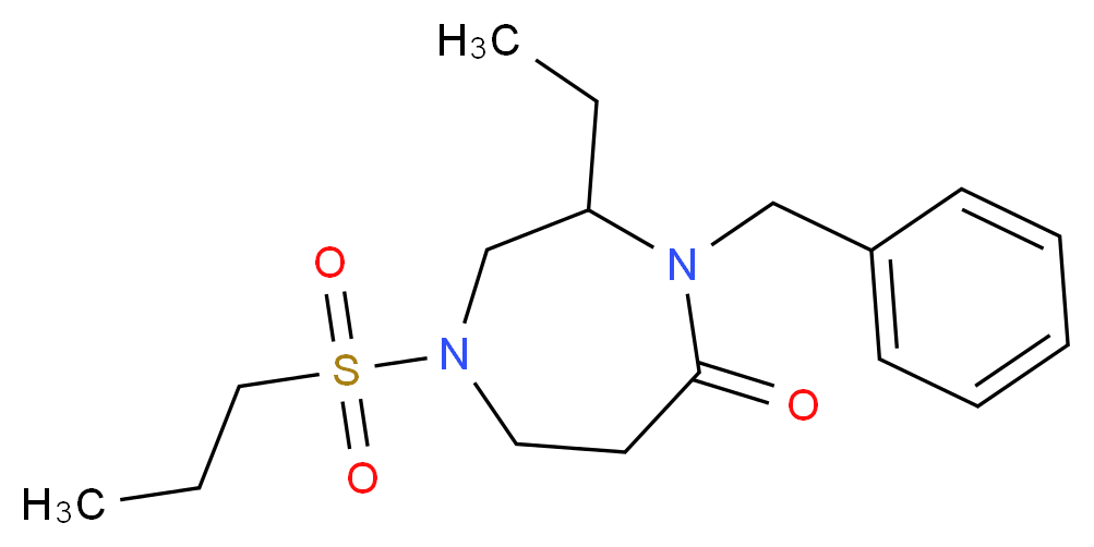 4-benzyl-3-ethyl-1-(propylsulfonyl)-1,4-diazepan-5-one_分子结构_CAS_)