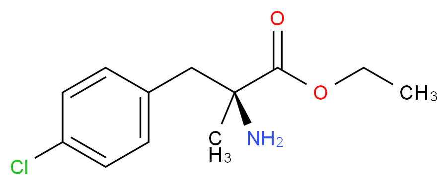 ethyl (2S)-2-amino-3-(4-chlorophenyl)-2-methylpropanoate_分子结构_CAS_21158-73-6