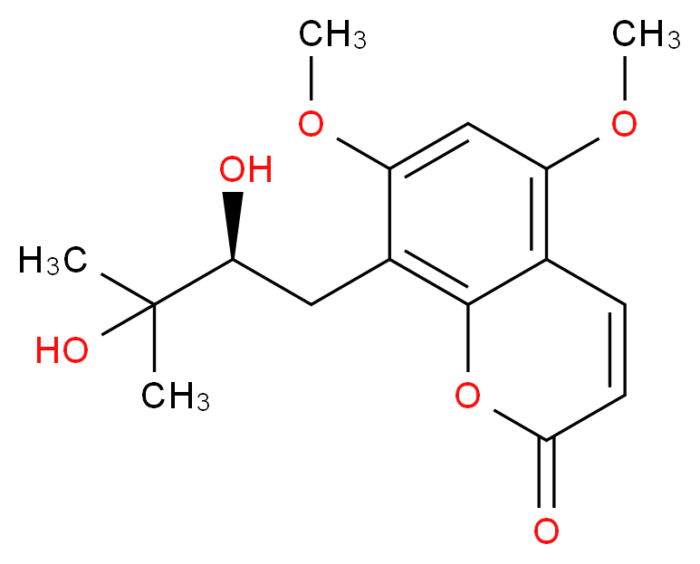 8-[(2S)-2,3-dihydroxy-3-methylbutyl]-5,7-dimethoxy-2H-chromen-2-one_分子结构_CAS_88585-86-8