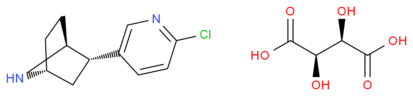 (1S,2S,4R)-2-(6-chloropyridin-3-yl)-7-azabicyclo[2.2.1]heptane; (2R,3R)-2,3-dihydroxybutanedioic acid_分子结构_CAS_152378-30-8