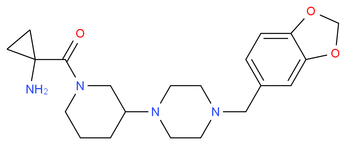 1-({3-[4-(1,3-benzodioxol-5-ylmethyl)-1-piperazinyl]-1-piperidinyl}carbonyl)cyclopropanamine_分子结构_CAS_)