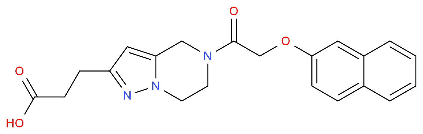 3-{5-[(2-naphthyloxy)acetyl]-4,5,6,7-tetrahydropyrazolo[1,5-a]pyrazin-2-yl}propanoic acid_分子结构_CAS_)