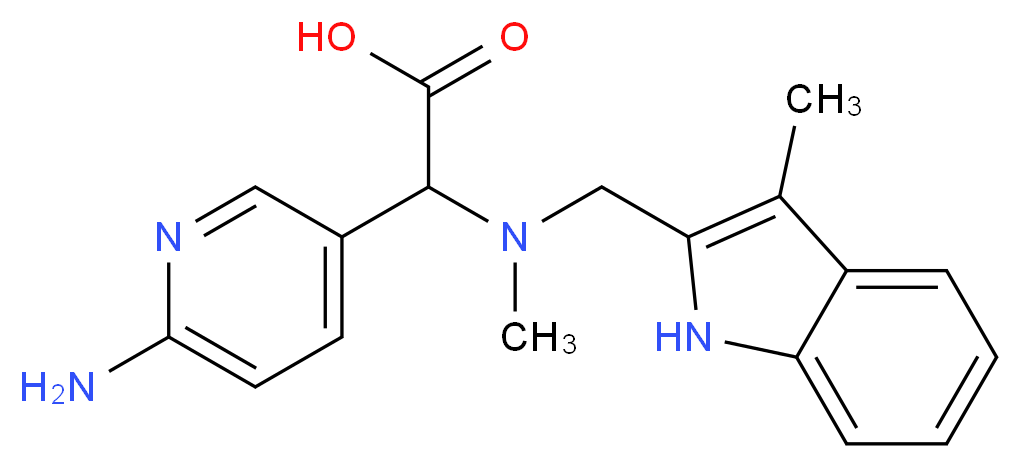 (6-aminopyridin-3-yl){methyl[(3-methyl-1H-indol-2-yl)methyl]amino}acetic acid_分子结构_CAS_)