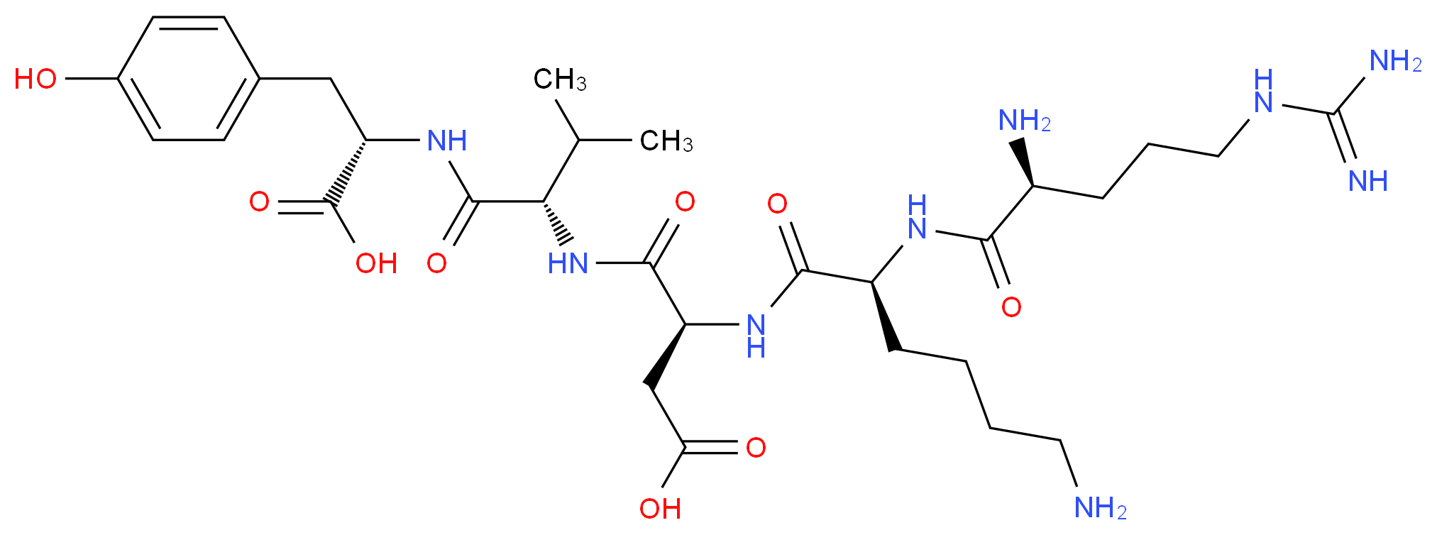 (3S)-3-[(2S)-6-amino-2-[(2S)-2-amino-5-carbamimidamidopentanamido]hexanamido]-3-{[(1S)-1-{[(1S)-1-carboxy-2-(4-hydroxyphenyl)ethyl]carbamoyl}-2-methylpropyl]carbamoyl}propanoic acid_分子结构_CAS_69558-55-0
