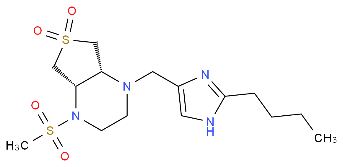 (4aS*,7aR*)-1-[(2-butyl-1H-imidazol-4-yl)methyl]-4-(methylsulfonyl)octahydrothieno[3,4-b]pyrazine 6,6-dioxide_分子结构_CAS_)