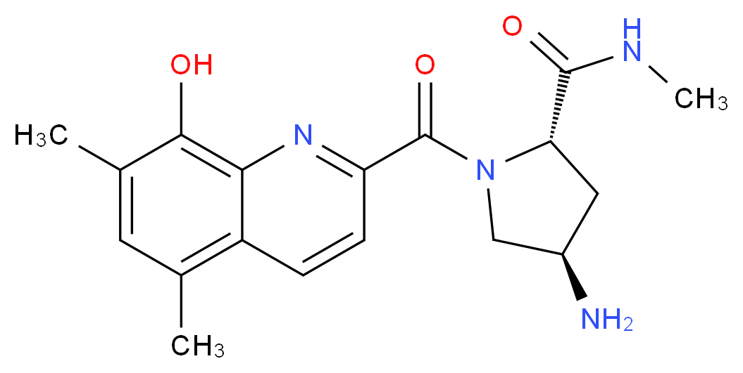 (4R)-4-amino-1-[(8-hydroxy-5,7-dimethylquinolin-2-yl)carbonyl]-N-methyl-L-prolinamide_分子结构_CAS_)