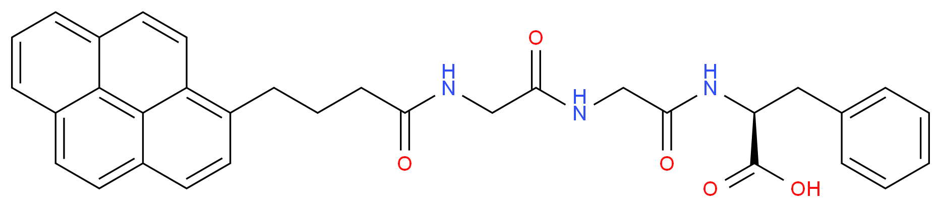 (2S)-3-phenyl-2-(2-{2-[4-(pyren-1-yl)butanamido]acetamido}acetamido)propanoic acid_分子结构_CAS_228414-53-7