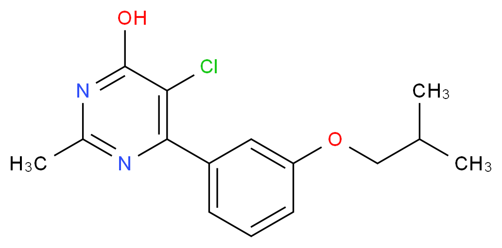 5-chloro-6-(3-isobutoxyphenyl)-2-methylpyrimidin-4-ol_分子结构_CAS_)