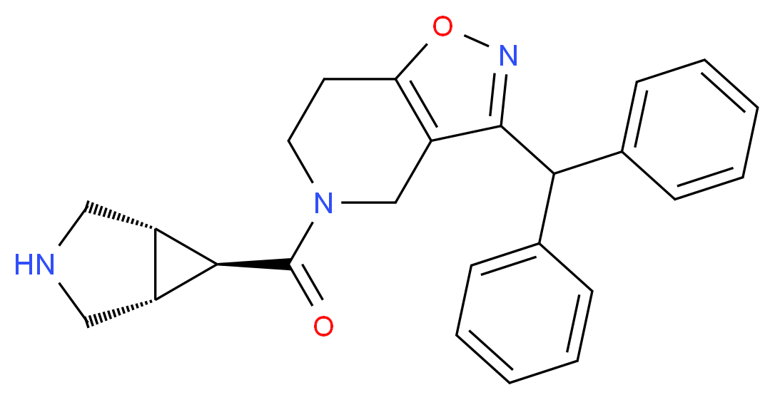 5-[(1R*,5S*,6r)-3-azabicyclo[3.1.0]hex-6-ylcarbonyl]-3-(diphenylmethyl)-4,5,6,7-tetrahydroisoxazolo[4,5-c]pyridine_分子结构_CAS_)