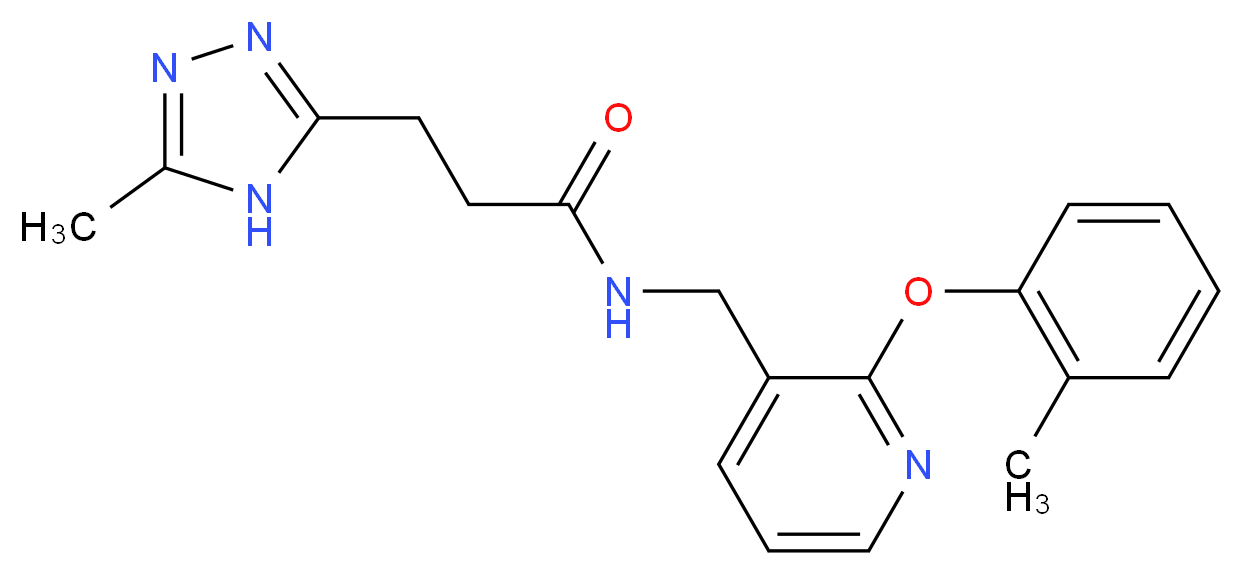 N-{[2-(2-methylphenoxy)-3-pyridinyl]methyl}-3-(5-methyl-4H-1,2,4-triazol-3-yl)propanamide_分子结构_CAS_)