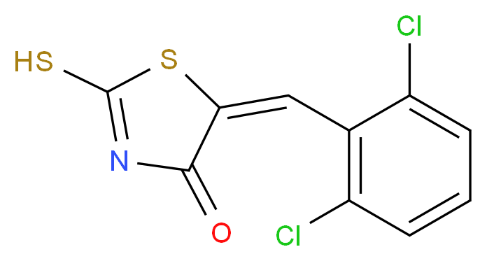 (5E)-5-(2,6-Dichlorobenzylidene)-2-mercapto-1,3-thiazol-4(5H)-one_分子结构_CAS_65562-49-4)