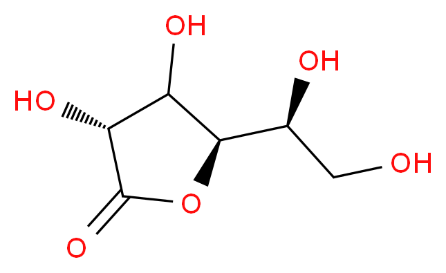 (3R,5R)-5-[(1S)-1,2-dihydroxyethyl]-3,4-dihydroxyoxolan-2-one_分子结构_CAS_1128-23-0