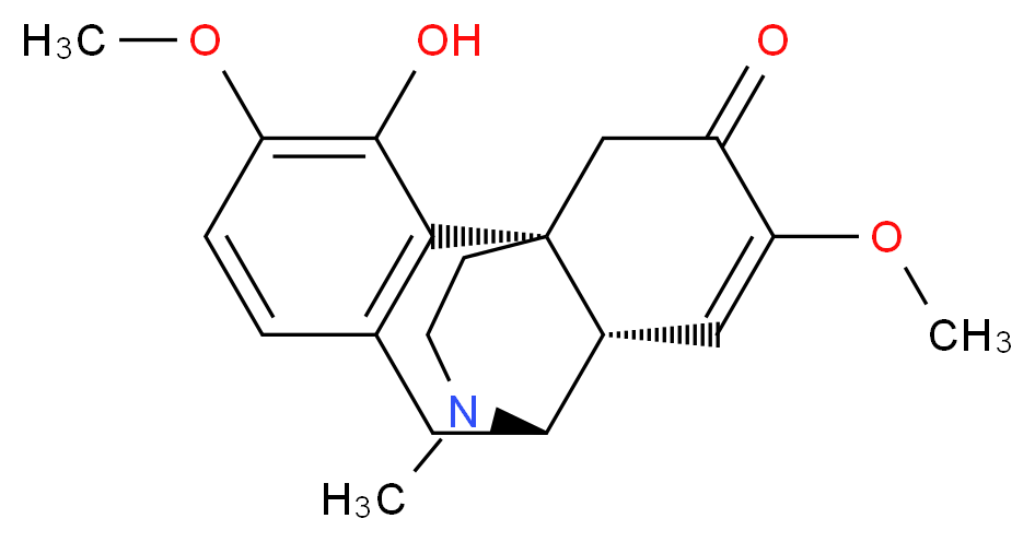 (1R,9S,10S)-3-hydroxy-4,12-dimethoxy-17-methyl-17-azatetracyclo[7.5.3.0<sup>1</sup>,<sup>1</sup><sup>0</sup>.0<sup>2</sup>,<sup>7</sup>]heptadeca-2(7),3,5,11-tetraen-13-one_分子结构_CAS_115-53-7