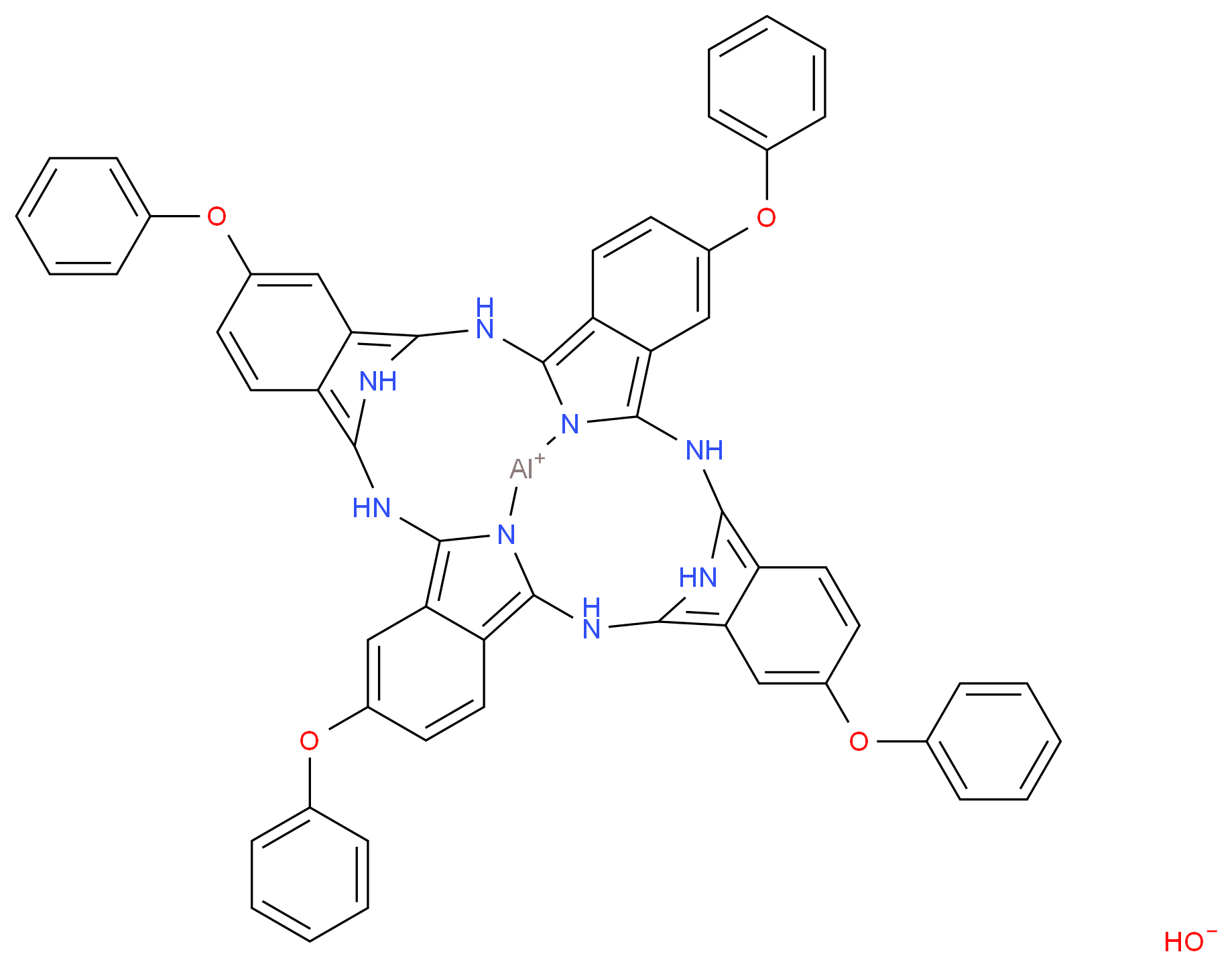 Aluminum 2,9,16,23-tetraphenoxy-29H,31H-phthalocyanine hydroxide_分子结构_CAS_128897-67-6)