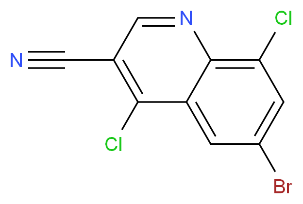 6-Bromo-4,8-dichloro-quinoline-3-carbonitrile_分子结构_CAS_886362-77-2)