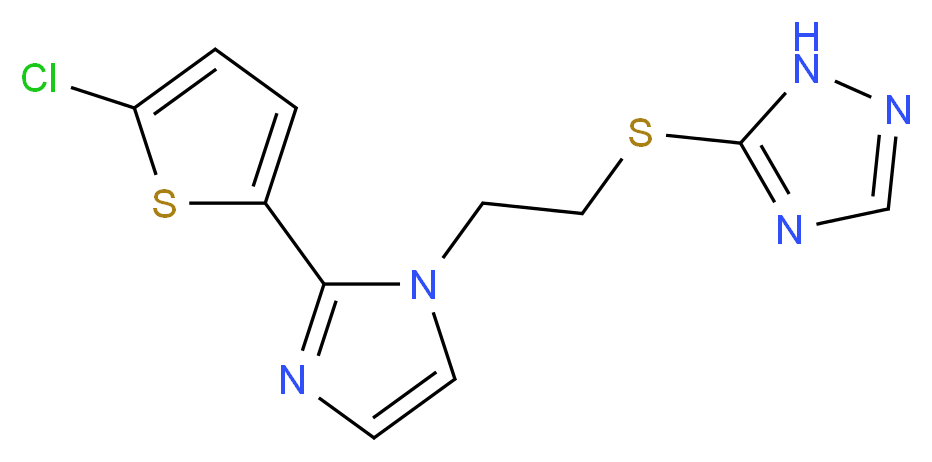 5-({2-[2-(5-chloro-2-thienyl)-1H-imidazol-1-yl]ethyl}thio)-1H-1,2,4-triazole_分子结构_CAS_)