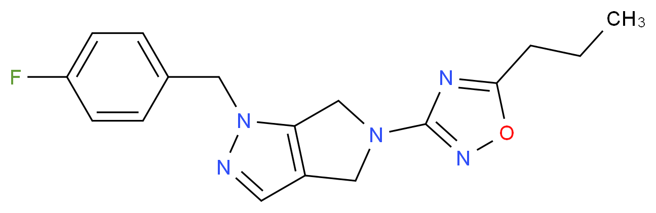 1-(4-fluorobenzyl)-5-(5-propyl-1,2,4-oxadiazol-3-yl)-1,4,5,6-tetrahydropyrrolo[3,4-c]pyrazole_分子结构_CAS_)