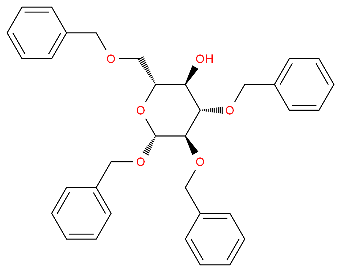 (2R,3R,4S,5R,6R)-4,5,6-tris(benzyloxy)-2-[(benzyloxy)methyl]oxan-3-ol_分子结构_CAS_67831-42-9