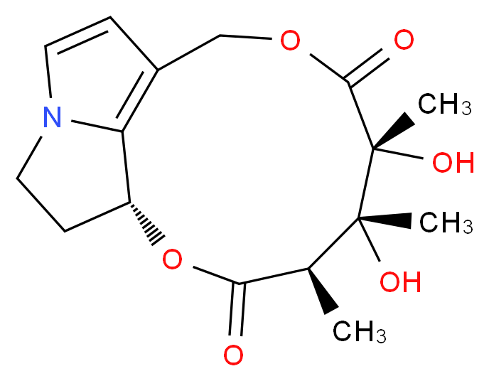 (1R,4R,5R,6R)-5,6-dihydroxy-4,5,6-trimethyl-2,8-dioxa-13-azatricyclo[8.5.1.0<sup>1</sup><sup>3</sup>,<sup>1</sup><sup>6</sup>]hexadeca-10(16),11-diene-3,7-dione_分子结构_CAS_23291-96-5