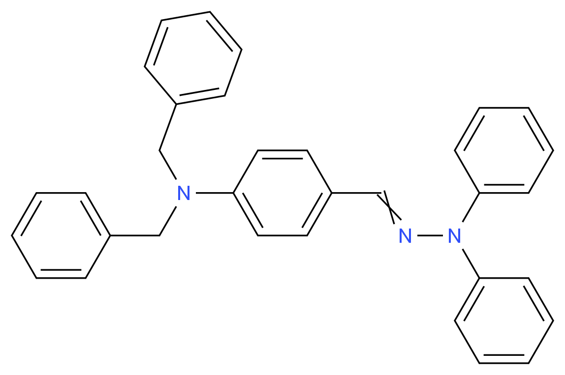 4-(二苄基氨基)苯甲醛-N,N-二苯腙_分子结构_CAS_85171-94-4)